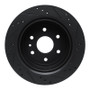 R1 13-19 Cadillac XTS Rear Left Drilled & Slotted Black Brake Rotor