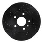 R1 13-25 Cadillac ATS Front Left Drilled & Slotted Black Brake Rotor