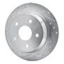 R1 99-04 Jeep Grand Cherokee Rear Left Drilled & Slotted Silver Brake Rotor