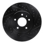 R1 09-11 Cadillac STS Front Right Drilled & Slotted Black Brake Rotor