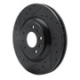 R1 04-08 Cadillac CTS Front Left Drilled & Slotted Black Brake Rotor