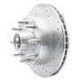 R1 95-07 Ford E-250 Econoline Front Right Drilled & Slotted Silver Brake Rotor
