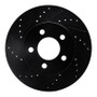 R1 02-07 Jeep Liberty Front Left Drilled & Slotted Black Brake Rotor