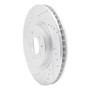 R1 11-14 Ford Mustang Front Left Drilled & Slotted Silver Brake Rotor