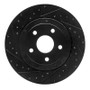 R1 06-10 Jeep Grand Cherokee Rear Left Drilled & Slotted Black Brake Rotor
