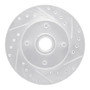 R1 78-93 Ford Granada Front Right Drilled & Slotted Silver Brake Rotor