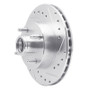 R1 78-93 Ford Granada Front Right Drilled & Slotted Silver Brake Rotor
