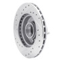 R1 78-93 Ford Granada Front Right Drilled & Slotted Silver Brake Rotor