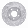 R1 02-07 Chevrolet Equinox Front Right Drilled & Slotted Silver Brake Rotor