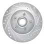 R1 1987-1990 Dodge Dakota RWD Front Right Drilled & Slotted Silver Brake Rotor