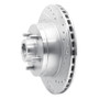 R1 1987-1990 Dodge Dakota RWD Front Right Drilled & Slotted Silver Brake Rotor