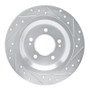 R1 2021-2025 Hyundai Kona EV Rear Left Drilled & Slotted Silver Brake Rotor