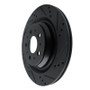 R1 2017-2025 Tesla Model 3 Rear Right Drilled & Slotted Black Brake Rotor