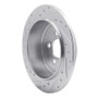 R1 07-12 Dodge Nitro Rear Left Drilled & Slotted Silver Brake Rotor