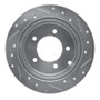 R1 07-17 Chrysler 200 Rear Left Drilled & Slotted Silver Brake Rotor
