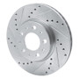 R1 95-04 Volvo S70 Front Left Drilled & Slotted Silver Brake Rotor