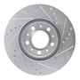 R1 95-04 Volvo S70 Front Left Drilled & Slotted Silver Brake Rotor