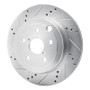 R1 08-20 Subaru Impreza Rear Left Drilled & Slotted Silver Brake Rotor