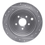 R1 08-15 Subaru Impreza Rear Left Drilled & Slotted Silver Brake Rotor