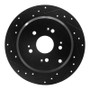 R1 2005-2018 Acura RDX Rear Left Drilled & Slotted Black Brake Rotor