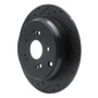 R1 2005-2018 Acura RDX Rear Left Drilled & Slotted Black Brake Rotor