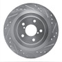 R1 05-09 Subaru Impreza Rear Right Drilled & Slotted Silver Brake Rotor