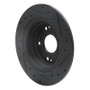 R1 05-17 Honda Accord Rear Left Drilled & Slotted Black Brake Rotor