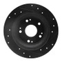 R1 05-17 Honda Accord Rear Left Drilled & Slotted Black Brake Rotor