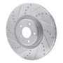 R1 2012-2018 Audi A6 Quattro Front Left Drilled & Slotted Silver Brake Rotor