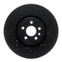 R1 2017-2020 Jaguar F-Pace Front Right Drilled & Slotted Black Brake Rotor