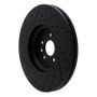 R1 2017-2020 Jaguar F-Pace Front Right Drilled & Slotted Black Brake Rotor
