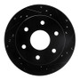 R1 1988-1991 Chevrolet K1500 Front Right Drilled & Slotted Black Brake Rotor