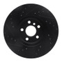 R1 15-25 BMW 228I xDrive Gran Coupe Front Right Drilled & Slotted Black Brake Rotor