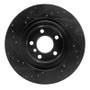 R1 11-18 BMW X3 Rear Right Drilled & Slotted Black Brake Rotor