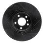R1 11-18 BMW X4 Front Left Drilled & Slotted Black Brake Rotor