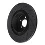 R1 10-14 BMW X6 Rear Right Drilled & Slotted Black Brake Rotor