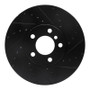 R1 07-19 BMW X6 Front Right Drilled & Slotted Black Brake Rotor
