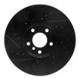 R1 07-19 BMW X6 Front Right Drilled & Slotted Black Brake Rotor