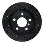 R1 07-19 BMW X5 Rear Right Drilled & Slotted Black Brake Rotor