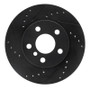 R1 14-21 BMW i3 Front Left Drilled & Slotted Black Brake Rotor