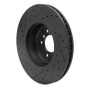 R1 11-16 BMW Z4 Front Right Drilled & Slotted Black Brake Rotor