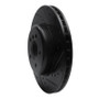 R1 11-19 BMW ActiveHybrid 5 Front Right Drilled & Slotted Black Brake Rotor