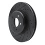 R1 11-19 BMW 640I Gran Coupe Front Left Drilled & Slotted Black Brake Rotor