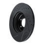 R1 09-16 BMW Z4 Front Right Drilled & Slotted Black Brake Rotor