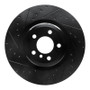 R1 09-19 BMW 750LI Rear Left Drilled & Slotted Black Brake Rotor
