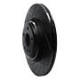 R1 09-19 BMW 750LI Rear Left Drilled & Slotted Black Brake Rotor