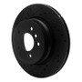 R1 08-13 BMW 135I Rear Left Drilled & Slotted Black Brake Rotor