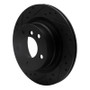 R1 08-13 BMW 128I Rear Left Drilled & Slotted Black Brake Rotor