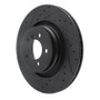 R1 07-08 BMW ALPINA B7 Rear Left Drilled & Slotted Black Brake Rotor