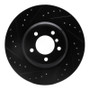 R1 07-15 BMW 335I xDrive Front Left Drilled & Slotted Black Brake Rotor